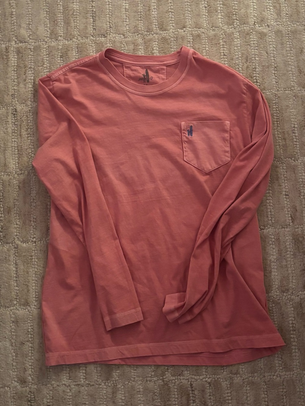johnnie-O Long-Sleeve Pocket Tee in Coral Pink